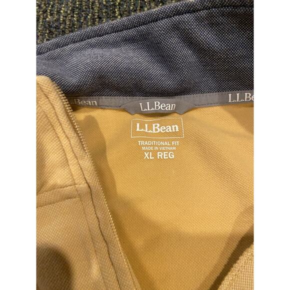 LL Bean Men’s 1/4 Zip Pullover Casual Sweater Yellow Size XL Cotton - Picture 4 of 13